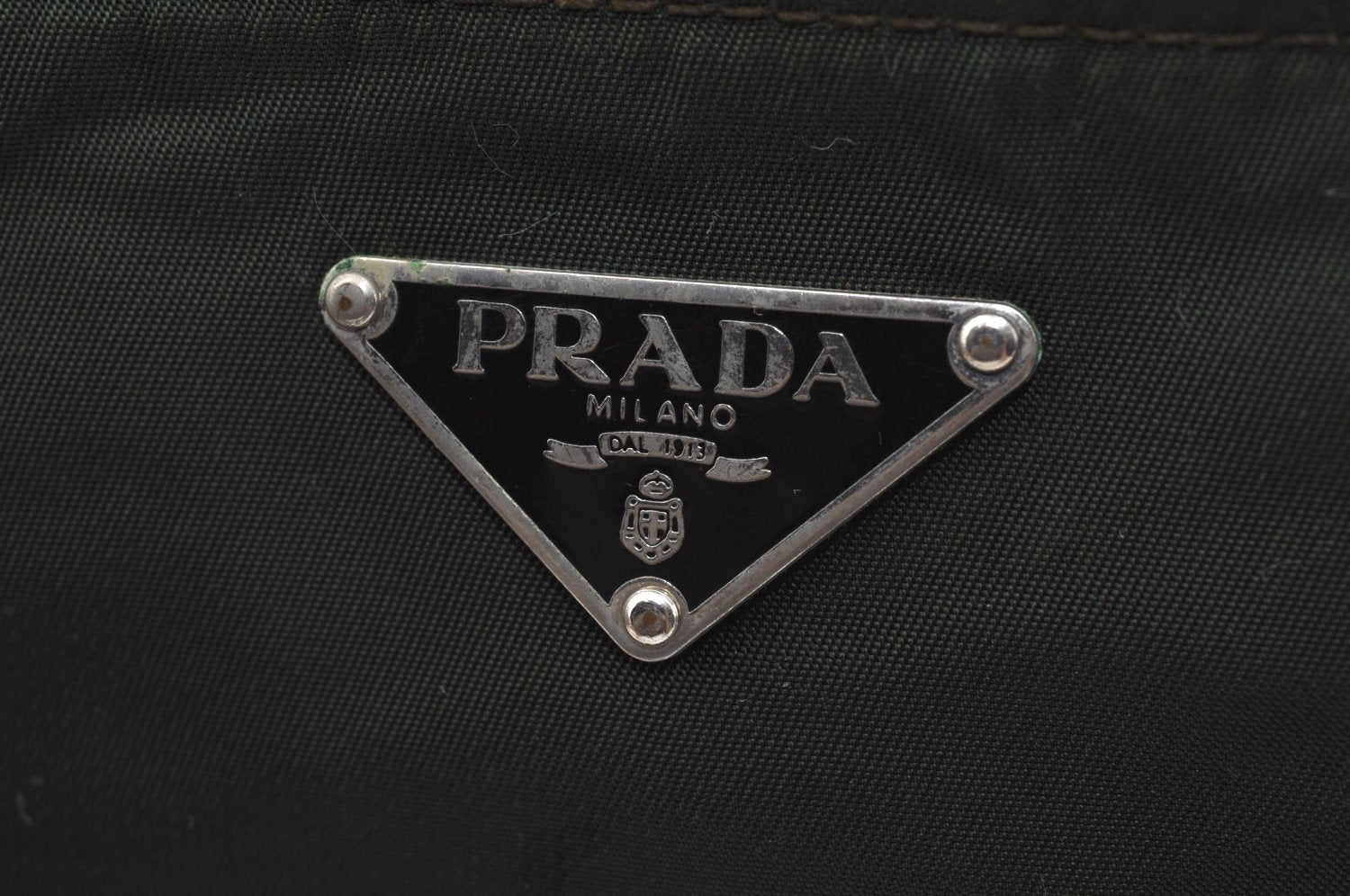 Authentic PRADA Nylon Tessuto Leather Shoulder Cross Bag Purse Green 4181J