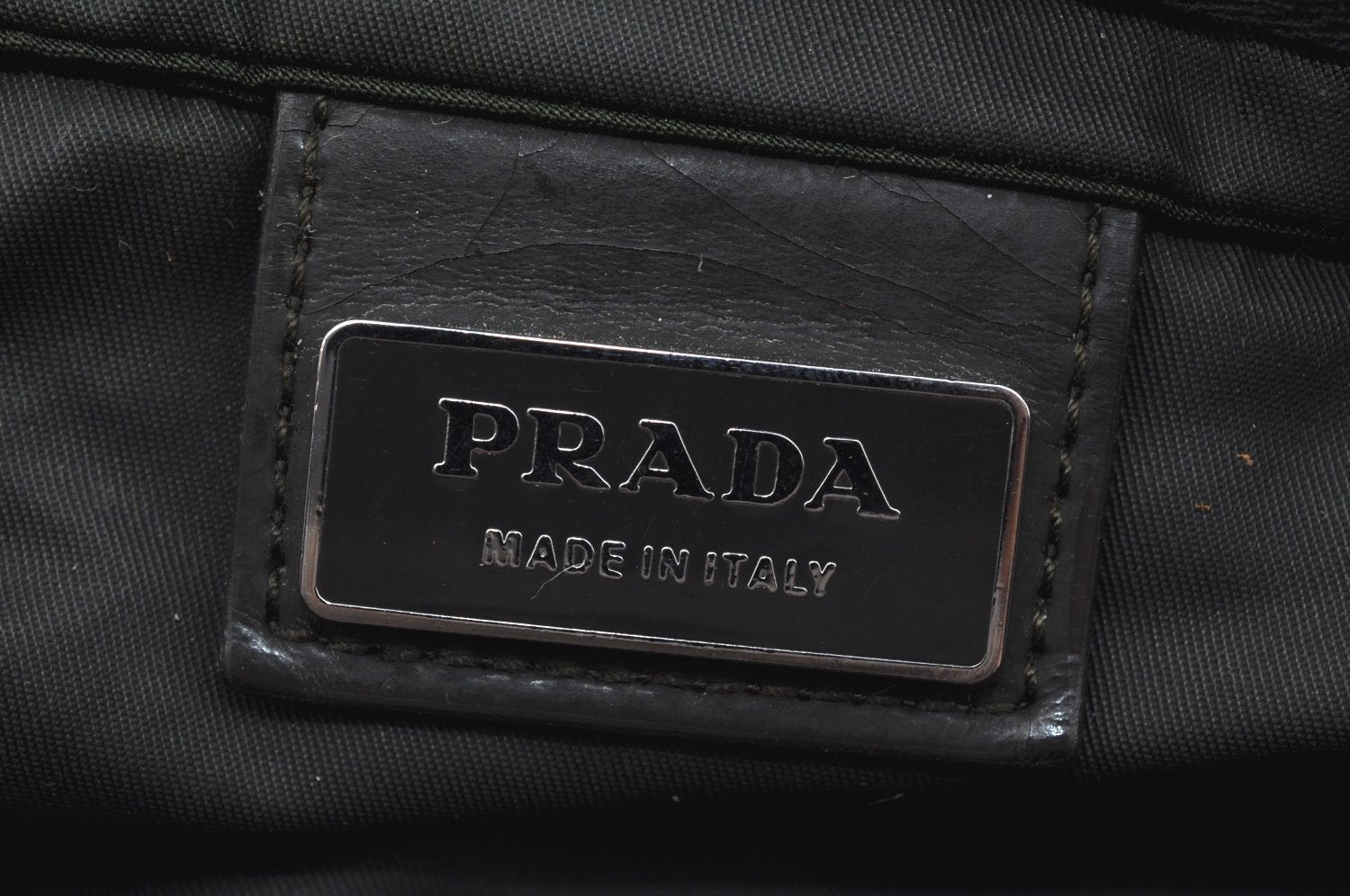 Authentic PRADA Nylon Tessuto Leather Shoulder Cross Bag Purse Green 4181J