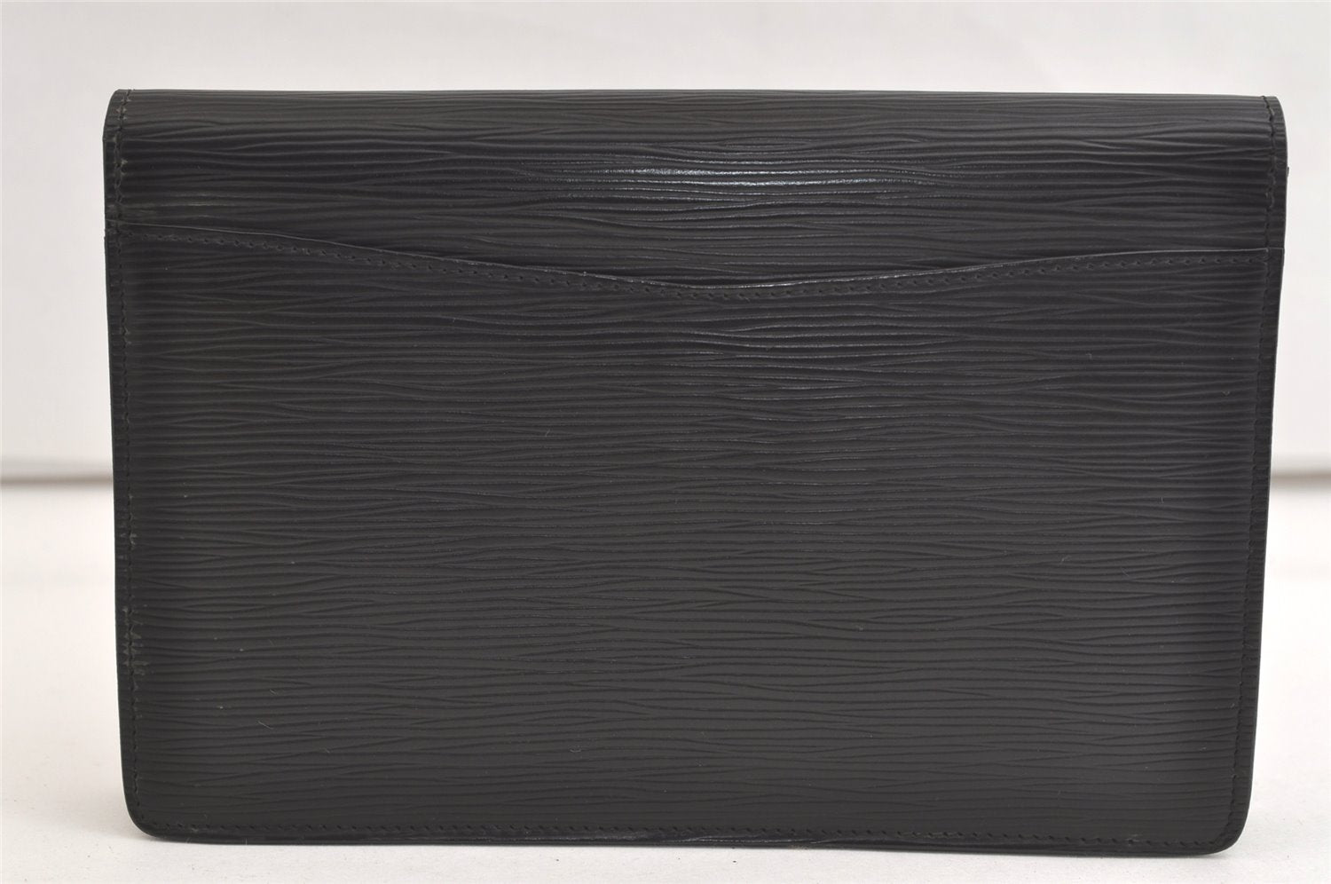 Authentic Louis Vuitton Epi Montaigne 23 Clutch Hand Bag Black M52662 LV 4181K