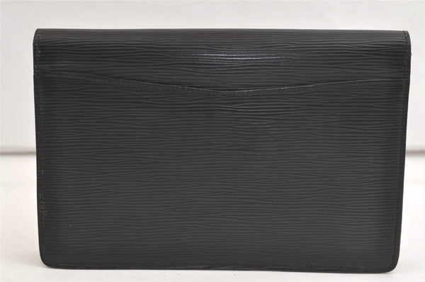 Authentic Louis Vuitton Epi Montaigne 23 Clutch Hand Bag Black M52662 LV 4181K
