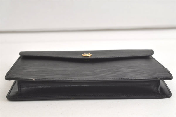Authentic Louis Vuitton Epi Montaigne 23 Clutch Hand Bag Black M52662 LV 4181K