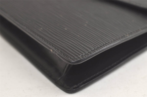 Authentic Louis Vuitton Epi Montaigne 23 Clutch Hand Bag Black M52662 LV 4181K