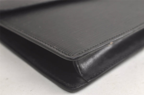 Authentic Louis Vuitton Epi Montaigne 23 Clutch Hand Bag Black M52662 LV 4181K