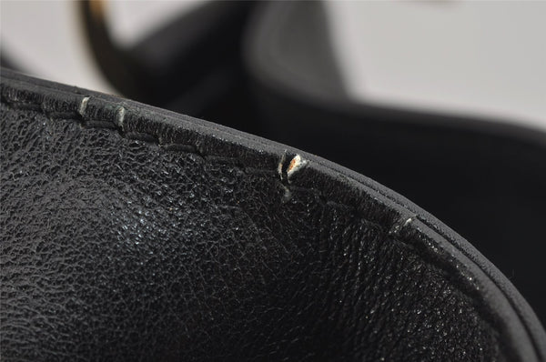 Authentic GUCCI Bamboo 2Way Shoulder Hand Bag Purse Leather Black 4182J