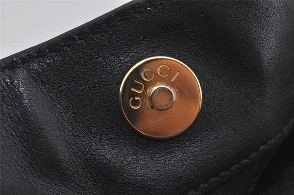Authentic GUCCI Bamboo 2Way Shoulder Hand Bag Purse Leather Black 4182J