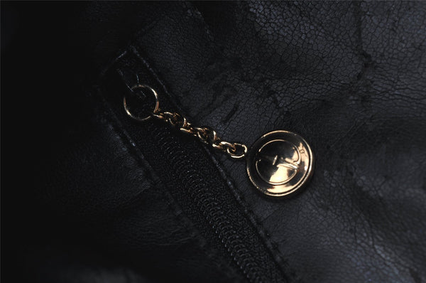 Authentic GUCCI Bamboo 2Way Shoulder Hand Bag Purse Leather Black 4182J