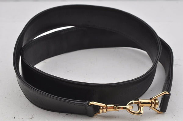 Authentic GUCCI Bamboo 2Way Shoulder Hand Bag Purse Leather Black 4182J