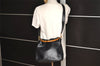 Authentic GUCCI Bamboo 2Way Shoulder Hand Bag Purse Leather Black 4182J