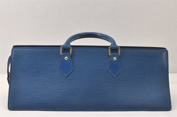 Authentic Louis Vuitton Epi Sac Triangle Hand Bag Blue M52095 LV 4183K