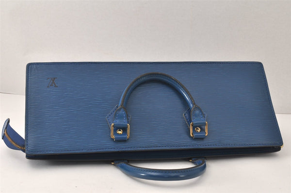 Authentic Louis Vuitton Epi Sac Triangle Hand Bag Blue M52095 LV 4183K