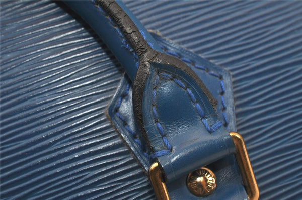 Authentic Louis Vuitton Epi Sac Triangle Hand Bag Blue M52095 LV 4183K