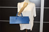 Authentic Louis Vuitton Epi Sac Triangle Hand Bag Blue M52095 LV 4183K