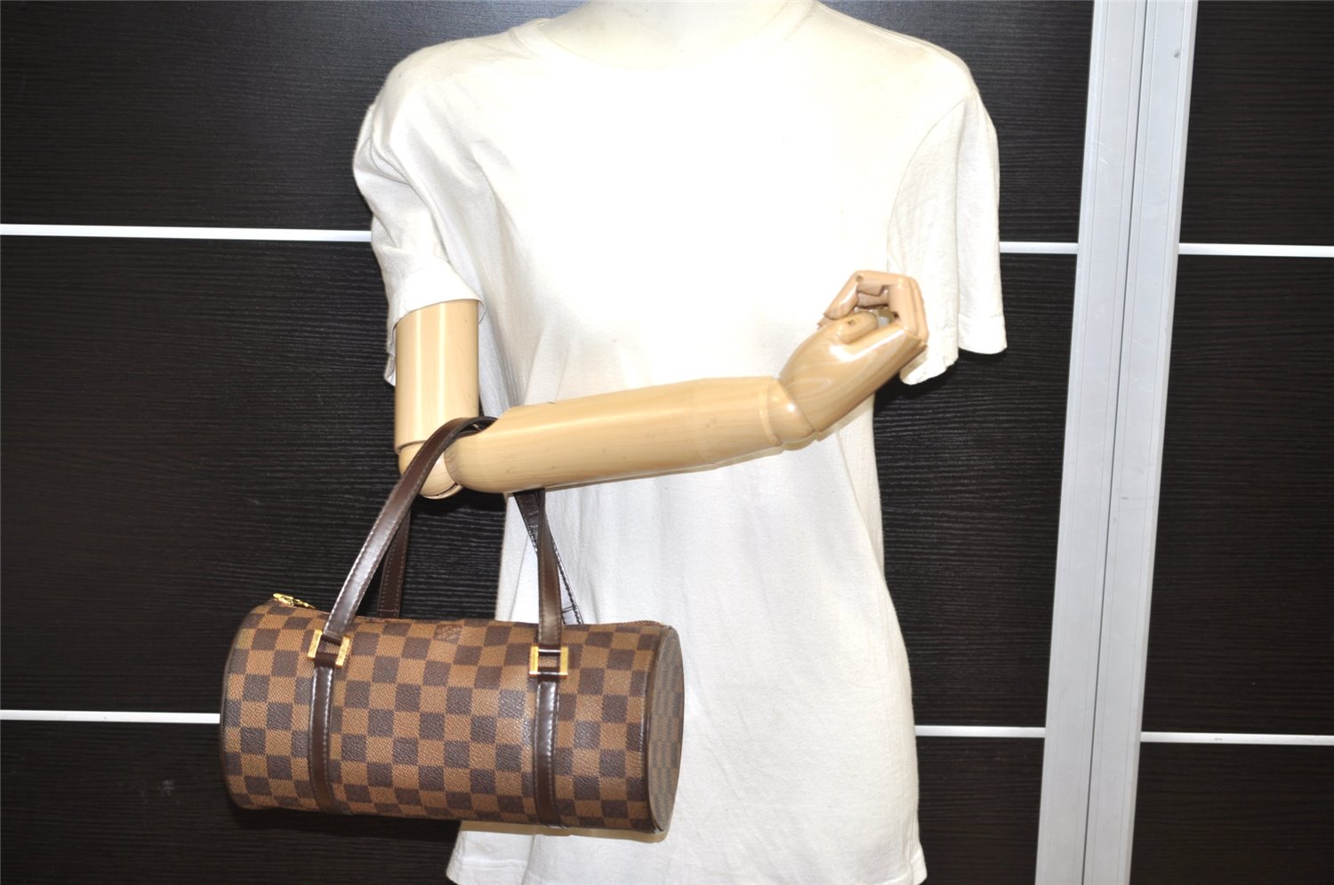 Authentic Louis Vuitton Damier Papillon 26 Hand Bag Purse N51304 LV 4184K