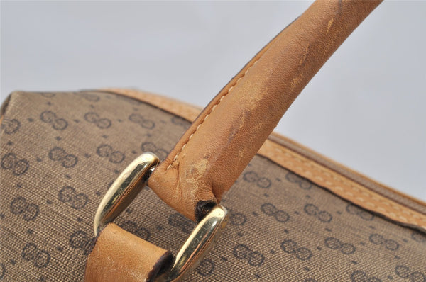 Authentic GUCCI Micro GG PVC Leather 2Way Shoulder Hand Bag Brown 4185I