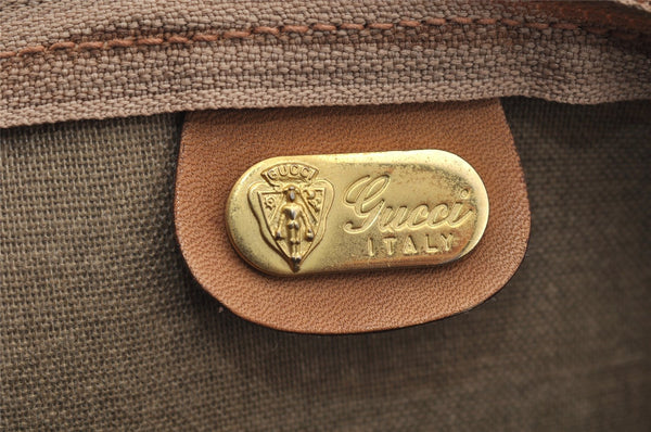 Authentic GUCCI Micro GG PVC Leather 2Way Shoulder Hand Bag Brown 4185I