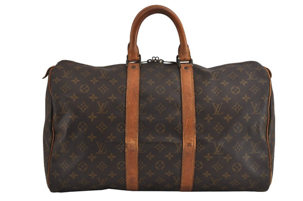Authentic Louis Vuitton Monogram Keepall 45 Travel Boston Bag M41428 LV 4185J