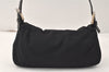 Authentic FENDI Mamma Baguette Shoulder Hand Bag Jersey Leather Black 4187K