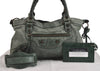 Authentic BALENCIAGA Classic The First 2Way Hand Bag Leather Green 4188J