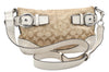 Authentic COACH Signature Shoulder Cross Bag Canvas Leather F17169 Beige 4188K