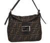 Authentic FENDI Zucca Vintage Shoulder Hand Bag Purse Canvas Leather Brown 4189J