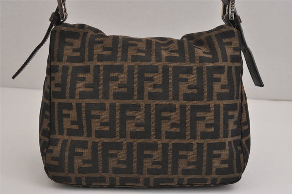 Authentic FENDI Zucca Vintage Shoulder Hand Bag Purse Canvas Leather Brown 4189J