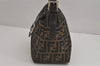 Authentic FENDI Zucca Vintage Shoulder Hand Bag Purse Canvas Leather Brown 4189J