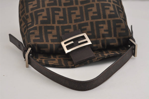 Authentic FENDI Zucca Vintage Shoulder Hand Bag Purse Canvas Leather Brown 4189J