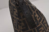 Authentic FENDI Zucca Vintage Shoulder Hand Bag Purse Canvas Leather Brown 4189J