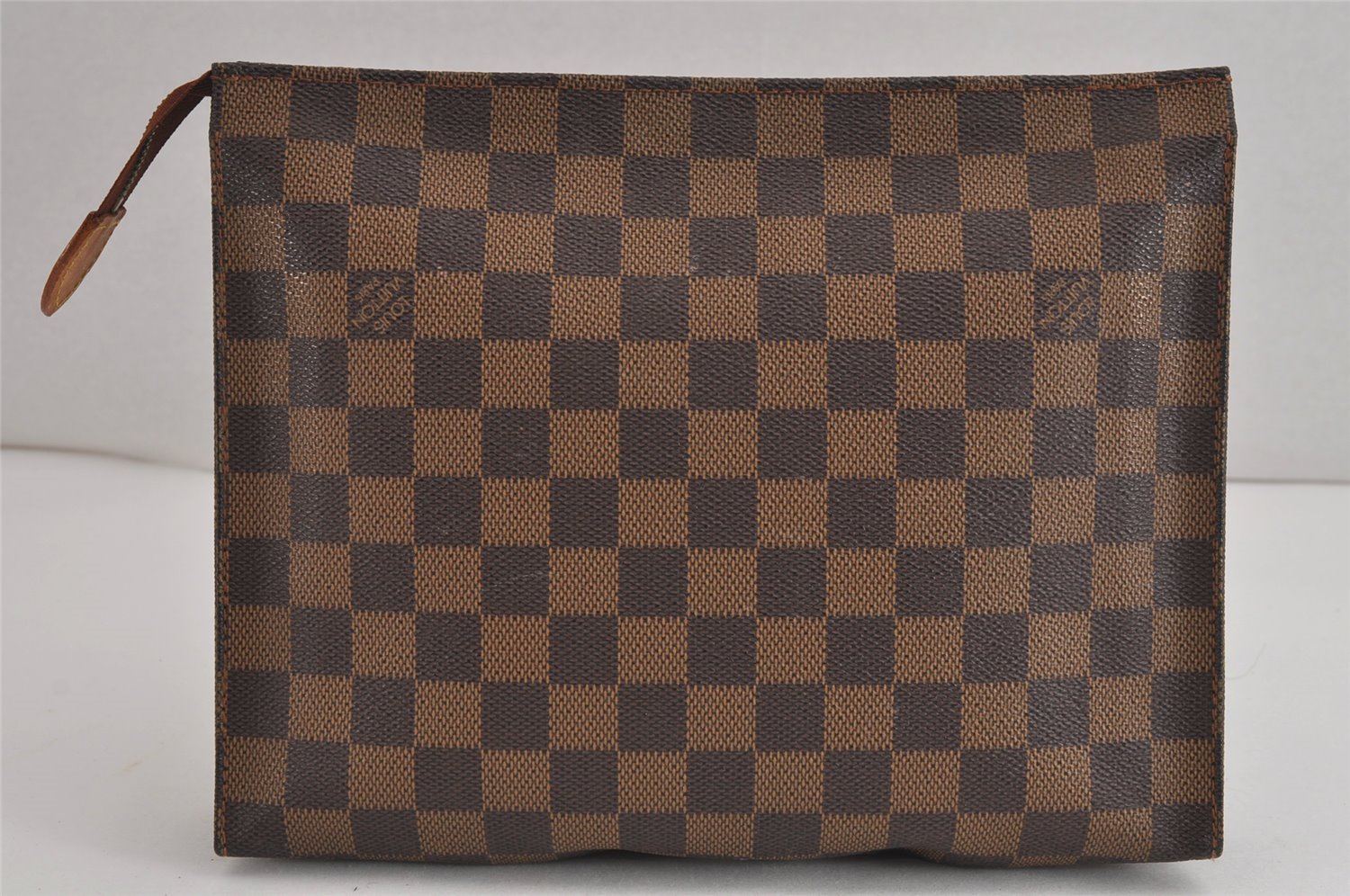 Auth Louis Vuitton Damier Poche Toilette 26 Cosmetic Pouch N47543 Junk 4190J