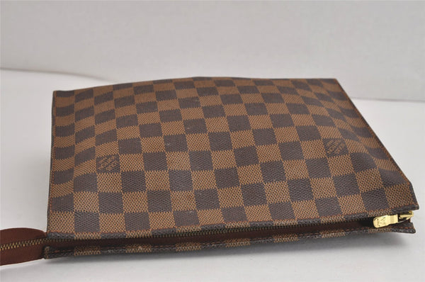 Auth Louis Vuitton Damier Poche Toilette 26 Cosmetic Pouch N47543 Junk 4190J