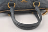 Authentic PRADA Leather Nappa 2Way Shoulder Hand Bag Blue 4190K