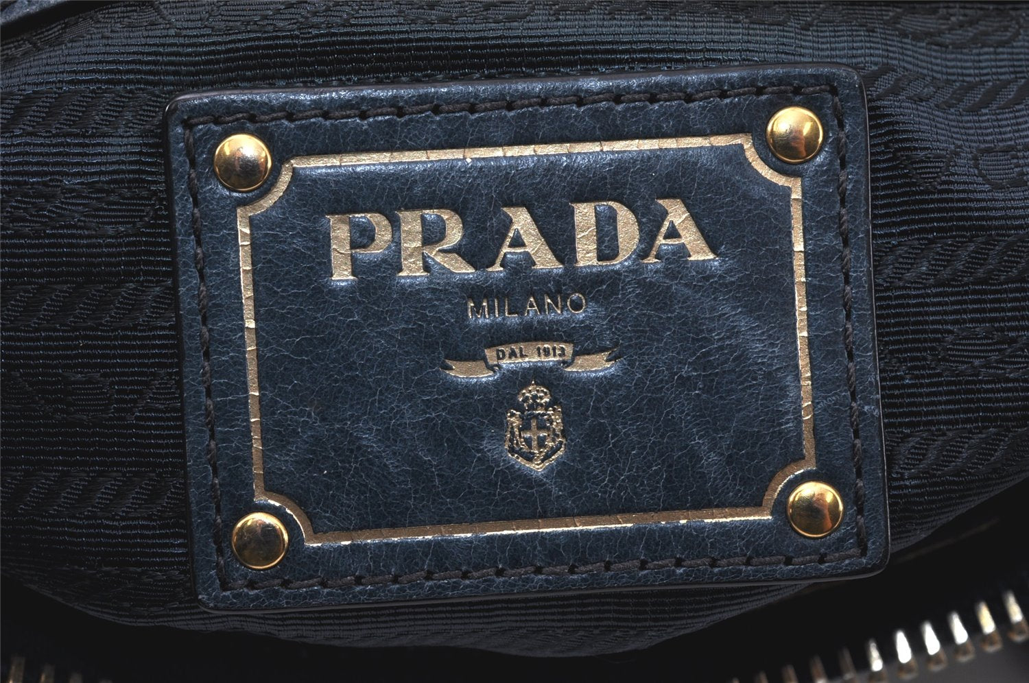 Authentic PRADA Leather Nappa 2Way Shoulder Hand Bag Blue 4190K