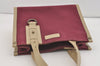 Authentic BURBERRY Vintage Canvas Leather Tote Hand Bag Purse Bordeaux 4191J