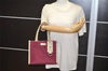 Authentic BURBERRY Vintage Canvas Leather Tote Hand Bag Purse Bordeaux 4191J