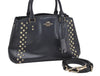 Authentic COACH Vintage 2Way Shoulder Hand Bag Purse Leather Navy Blue 4191K