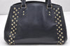 Authentic COACH Vintage 2Way Shoulder Hand Bag Purse Leather Navy Blue 4191K