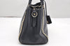 Authentic COACH Vintage 2Way Shoulder Hand Bag Purse Leather Navy Blue 4191K