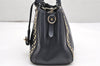 Authentic COACH Vintage 2Way Shoulder Hand Bag Purse Leather Navy Blue 4191K
