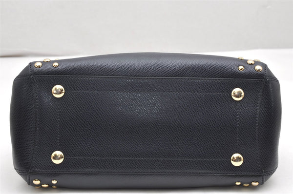 Authentic COACH Vintage 2Way Shoulder Hand Bag Purse Leather Navy Blue 4191K