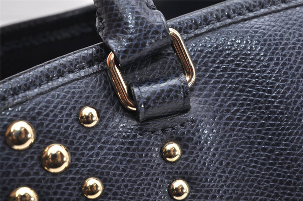 Authentic COACH Vintage 2Way Shoulder Hand Bag Purse Leather Navy Blue 4191K