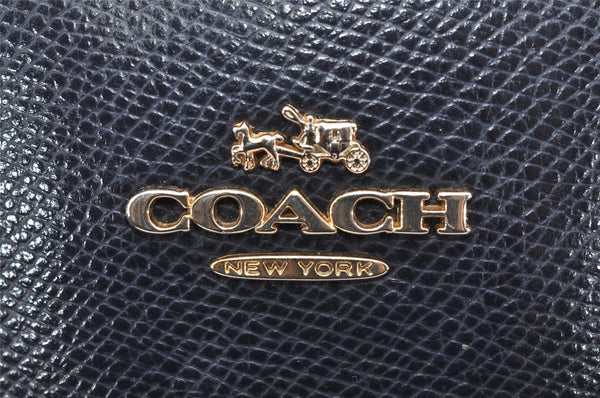 Authentic COACH Vintage 2Way Shoulder Hand Bag Purse Leather Navy Blue 4191K