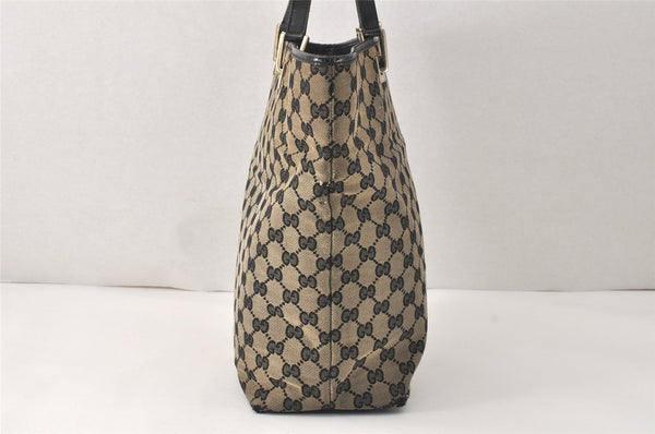 Authentic GUCCI Vintage Shoulder Tote Bag GG Canvas Leather 0021098 Black 4192K