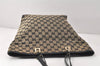 Authentic GUCCI Vintage Shoulder Tote Bag GG Canvas Leather 0021098 Black 4192K