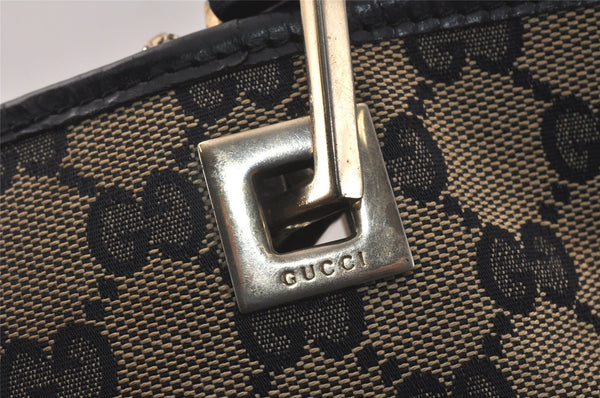 Authentic GUCCI Vintage Shoulder Tote Bag GG Canvas Leather 0021098 Black 4192K
