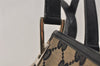 Authentic GUCCI Vintage Shoulder Tote Bag GG Canvas Leather 0021098 Black 4192K