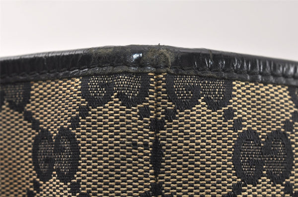 Authentic GUCCI Vintage Shoulder Tote Bag GG Canvas Leather 0021098 Black 4192K