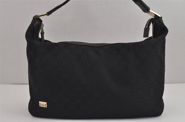 Authentic GUCCI Vintage Shoulder Hand Bag GG Canvas Leather 146243 Black 4194J