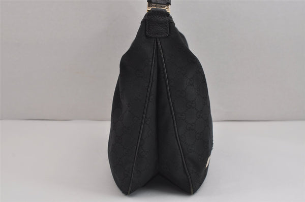 Authentic GUCCI Vintage Shoulder Hand Bag GG Canvas Leather 146243 Black 4194J