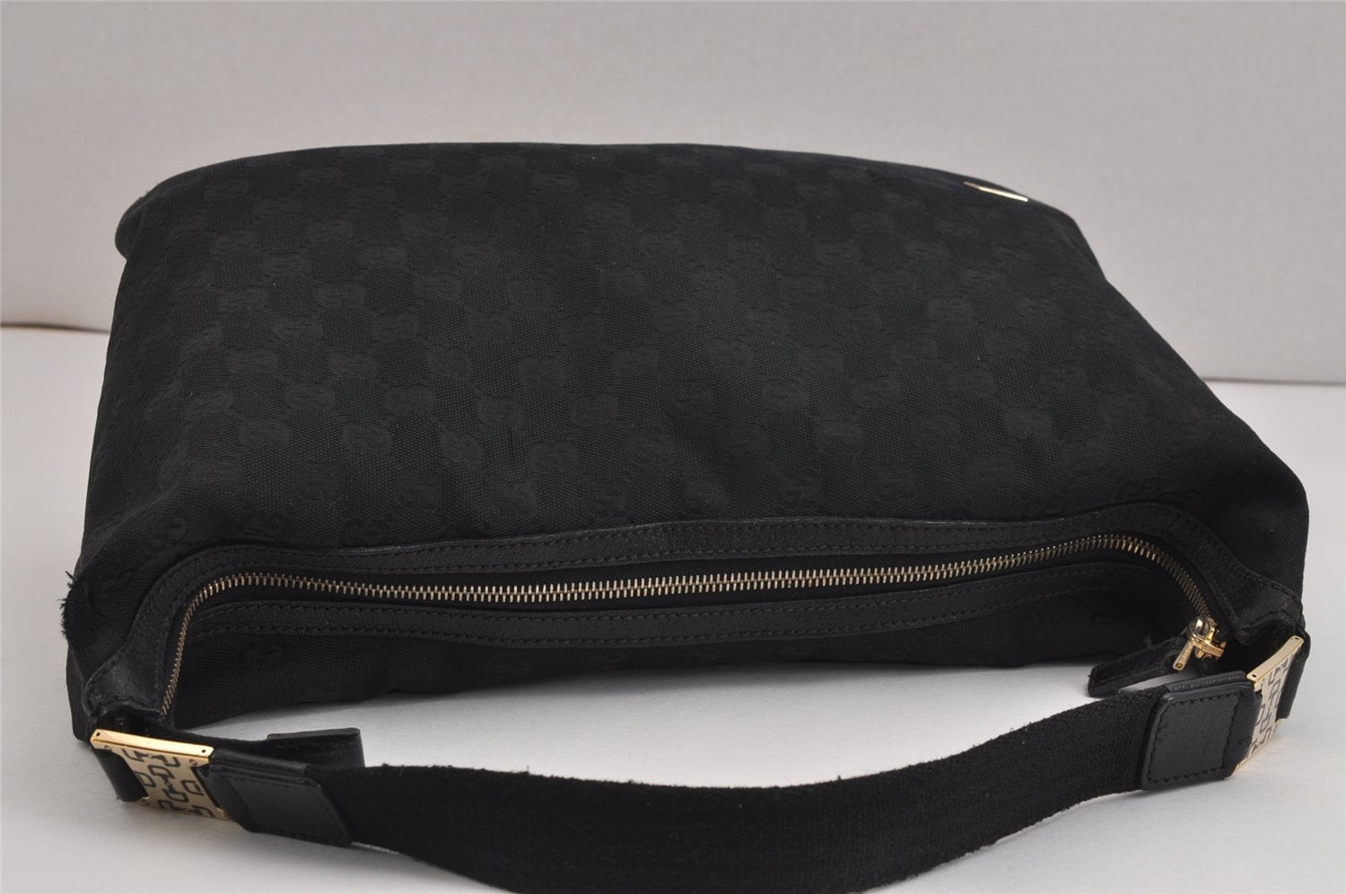 Authentic GUCCI Vintage Shoulder Hand Bag GG Canvas Leather 146243 Black 4194J
