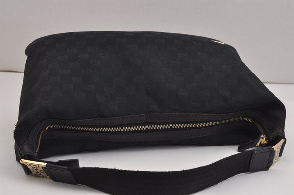 Authentic GUCCI Vintage Shoulder Hand Bag GG Canvas Leather 146243 Black 4194J